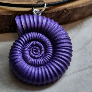 Epoxy Resin Ammonite Pendant (Small) - Purple