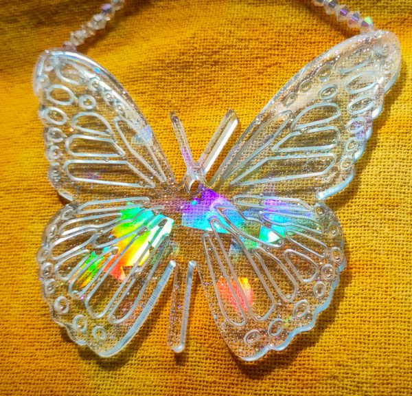 Holographic Butterfly Suncatcher Large, Clear